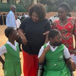 Khanyi Mhlanga donates shoes and sanitary packages to celebrate her 34th birthday Mbombela sports & culture MMC Khanyi Mhlanga has used her 34th birthday celebration to lend a helping hand to pupils in KaNyamazane